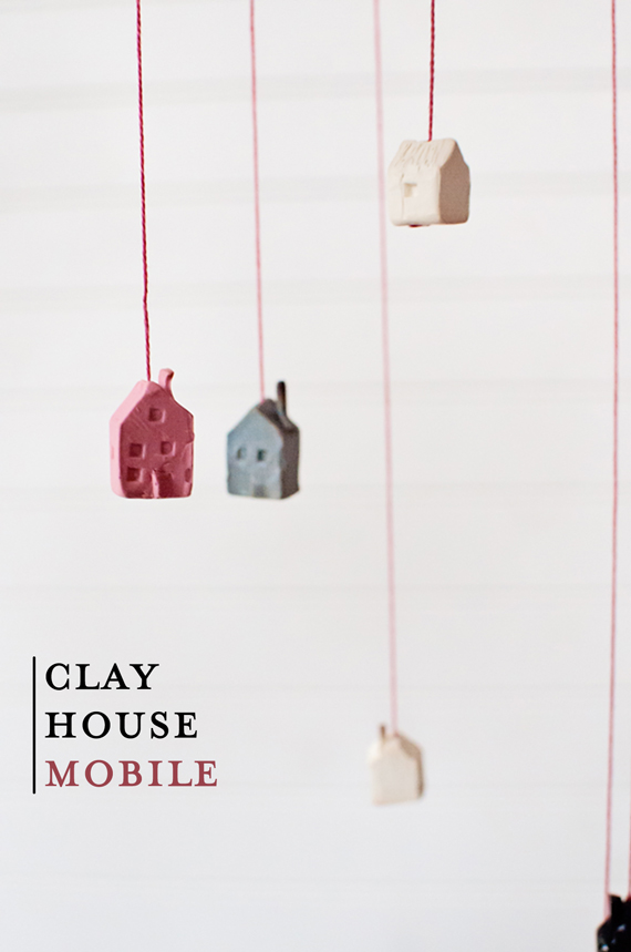Tiny Clay House Mobile